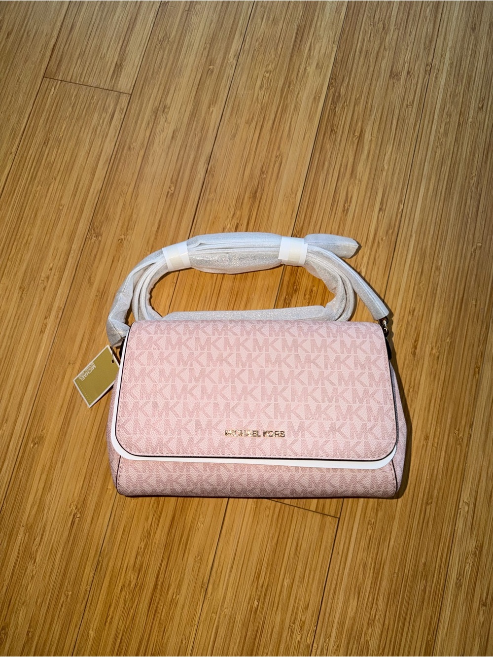 Michael Kors Blush Pink Signature Crossbody with Black Trim